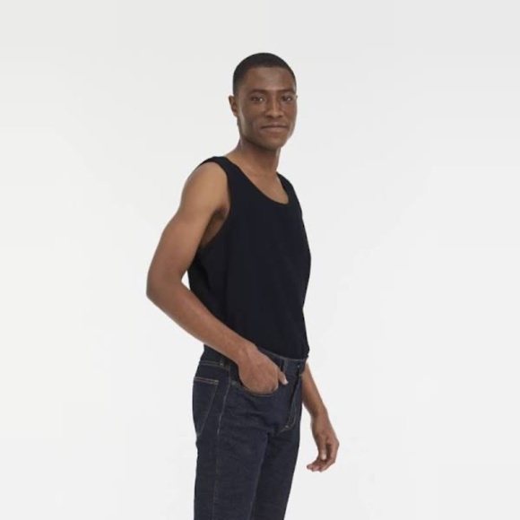 NIB All Saints Men's 2pk Organic Cotton Ribbed Tank tops - Black Small - Picture 2 of 7